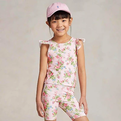 Girls' [2-4] Floral Performance Jersey Top