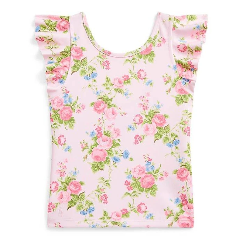 Girls' [2-4] Floral Performance Jersey Top