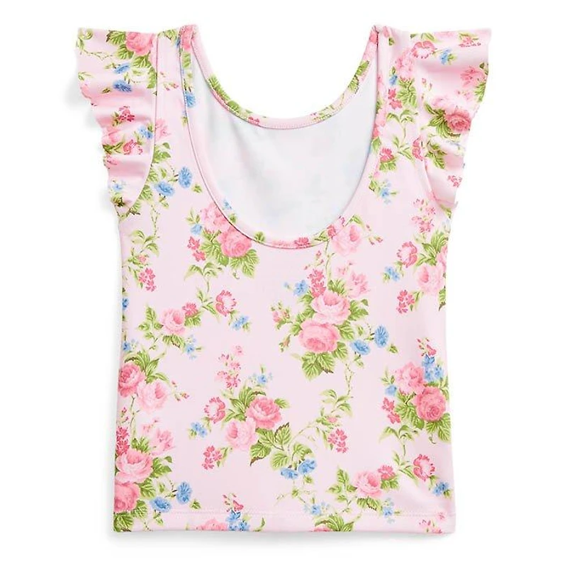Girls' [2-4] Floral Performance Jersey Top