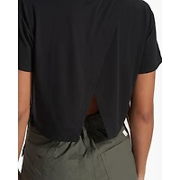 Women's Short Sleeve Feather Cross Back Top