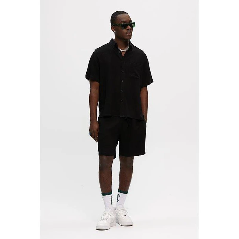 Men's Linen-Blend Short Sleeve Shirt