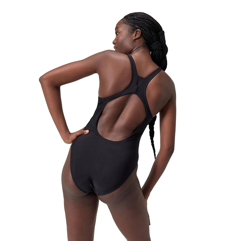 Women's Solid High Neck One-Piece Swimsuit