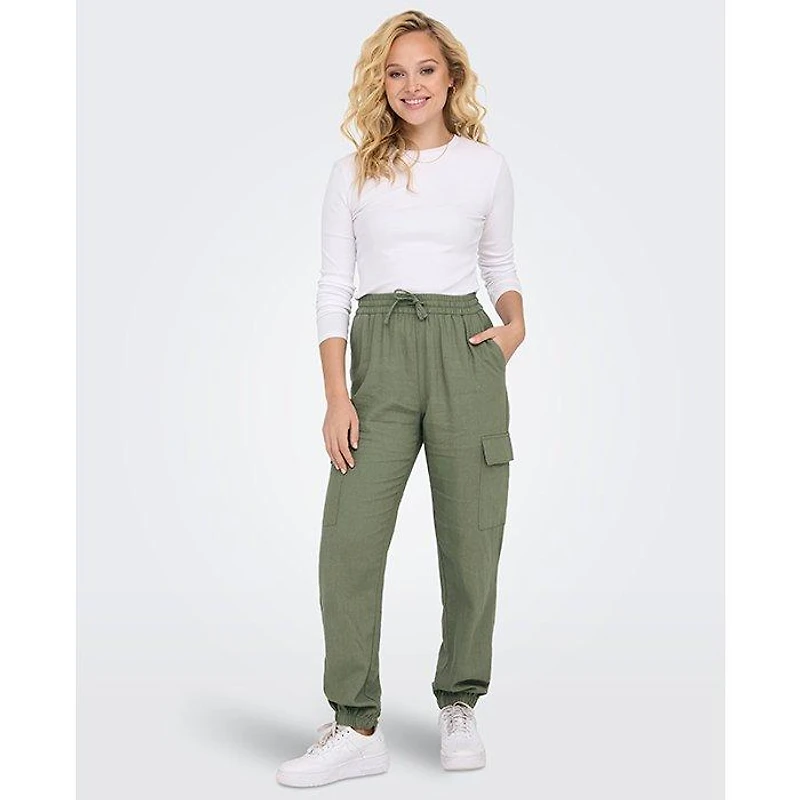 Women's Caro Linen-Blend Cargo Pant