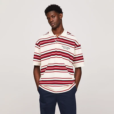 Men's Stripe Honeycomb Polo