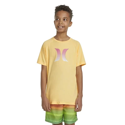 Junior Boys' [8-16] UPF Ombre Logo Short Sleeve Rashguard