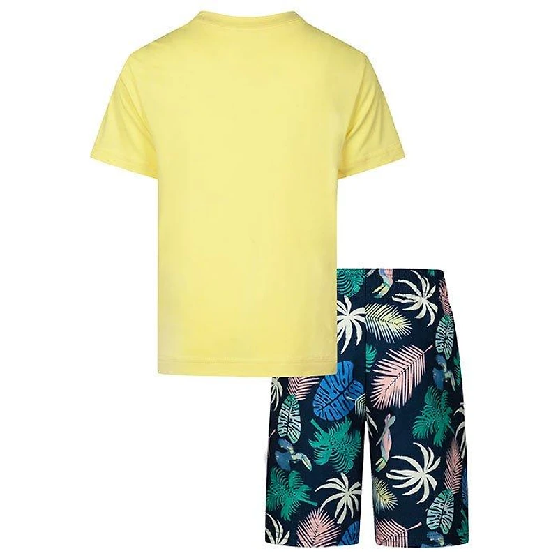 Boys' [4-7] Tropical Palm Rashguard + Swim Trunk Two-Piece Set