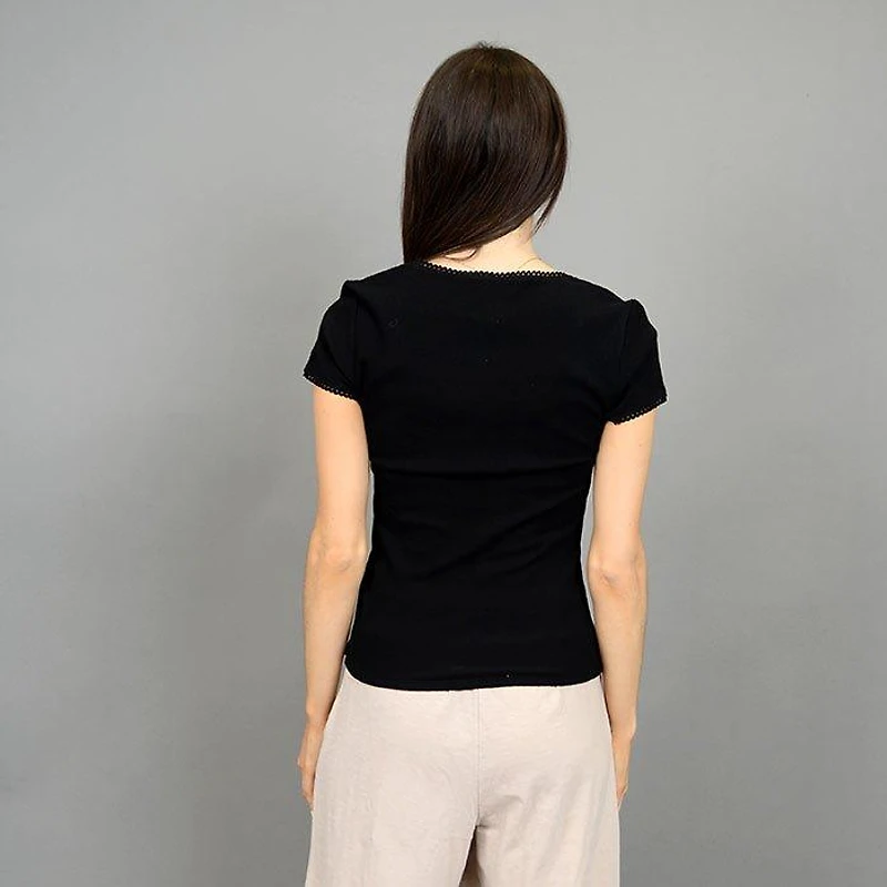 Women's Square Neck Ribbed T-Shirt
