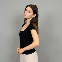Women's Square Neck Ribbed T-Shirt