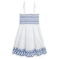 Junior Girls' [7-16] Smocked Eyelet Cotton Jersey Dress