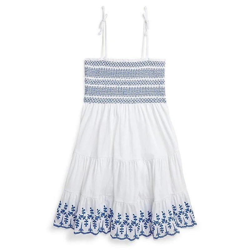 Junior Girls' [7-16] Smocked Eyelet Cotton Jersey Dress