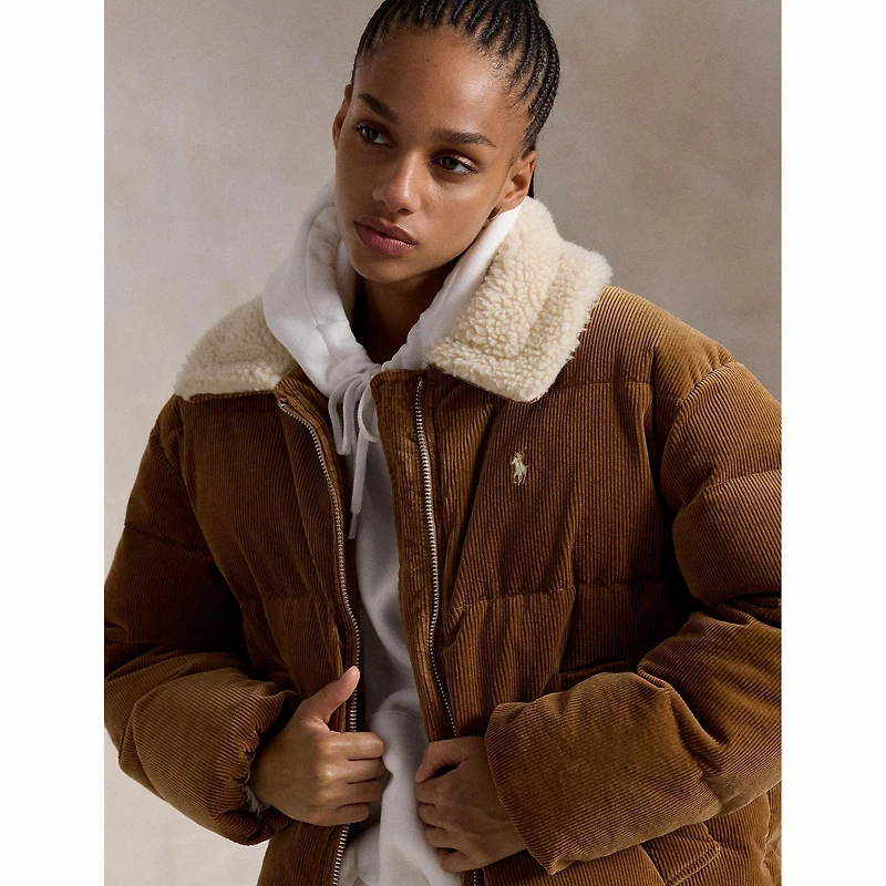 Women's Quilted Corduroy Down Jacket