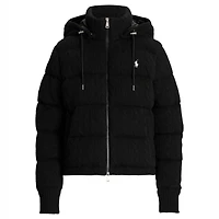 Women's Cable-Knit Hooded Down Jacket