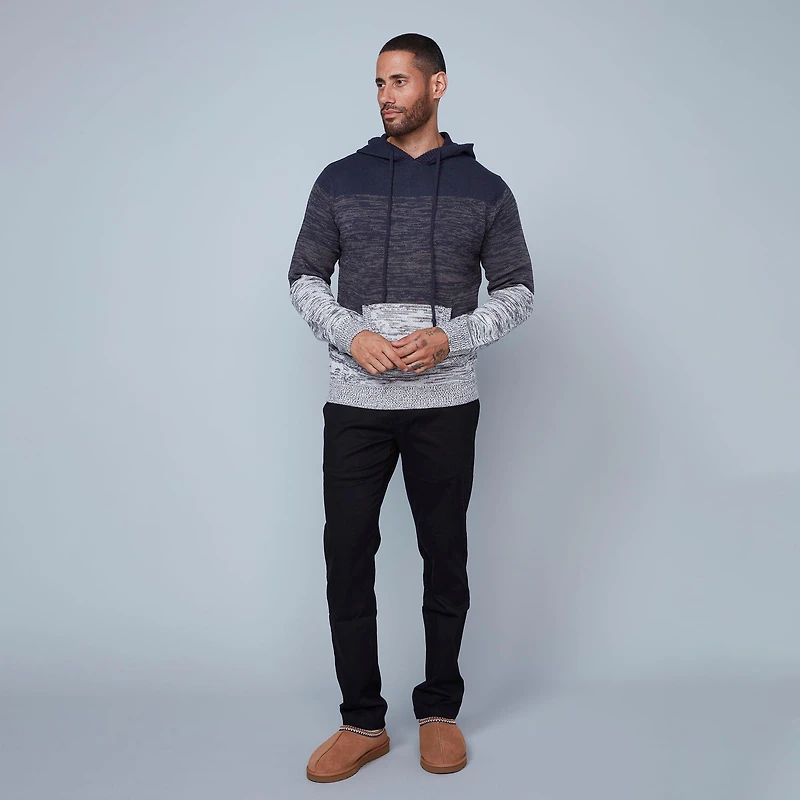 Men's Colourblock Hooded Knit Sweater