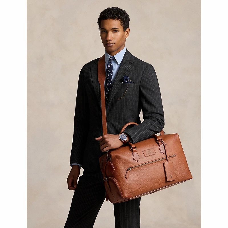 Pebbled Leather Duffel Bag