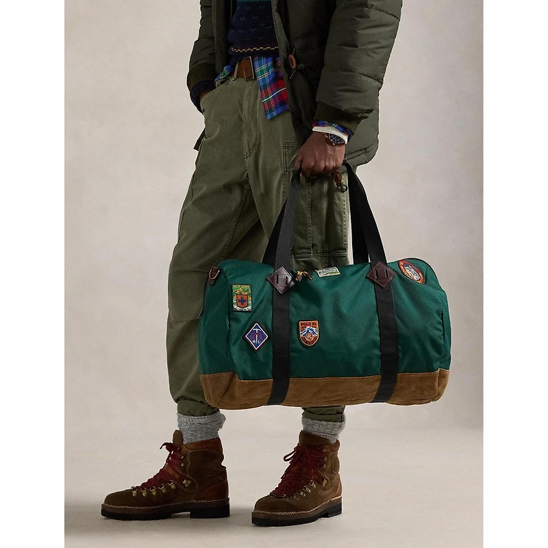 Suede-Trim Trail Duffel Bag