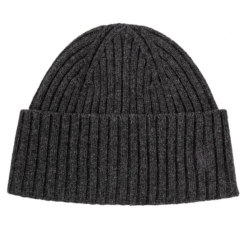 Unisex Merino Wool Ribbed Knit Beanie
