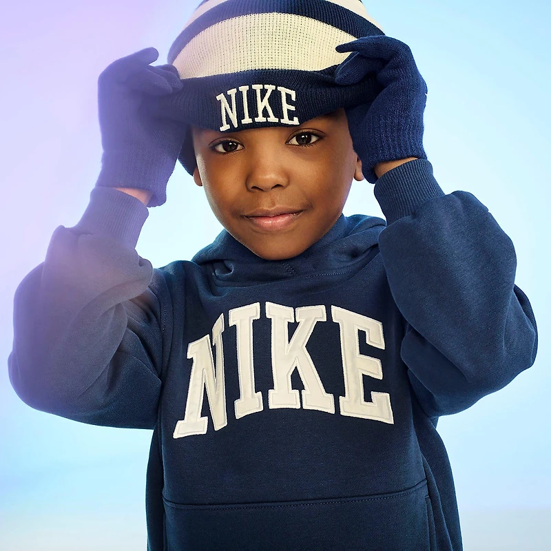 Juniors' [7-16] Striped Beanie + Glove Two-Piece Set