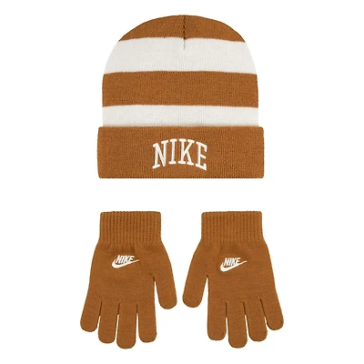 Juniors' [7-16] Striped Beanie + Glove Two-Piece Set