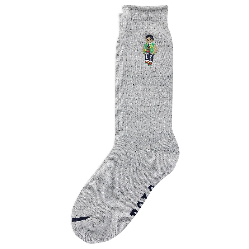 Men's Polo Bear Heathered Cotton-Blend Sock