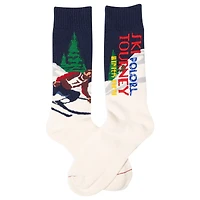 Men's Ski-Graphic Cotton-Blend Crew Sock