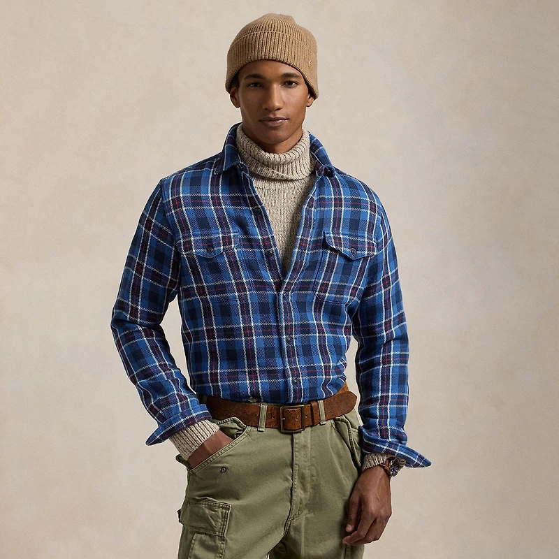 Men's Classic Fit Plaid Flannel Workshirt