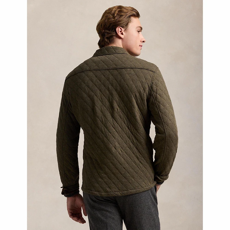 Men's Quilted Double-Knit Jersey Shirt Jacket
