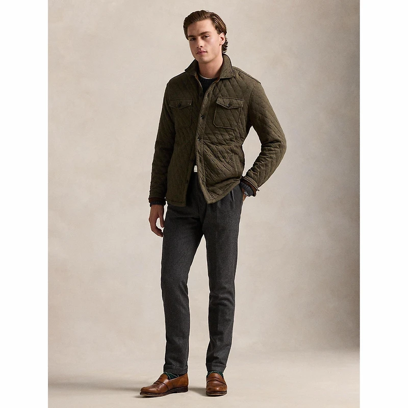 Men's Quilted Double-Knit Jersey Shirt Jacket