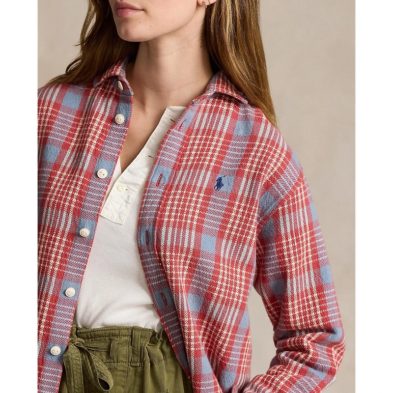 Women's Relaxed Fit Plaid Cotton Shirt