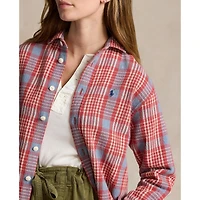 Women's Relaxed Fit Plaid Cotton Shirt