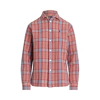 Women's Relaxed Fit Plaid Cotton Shirt