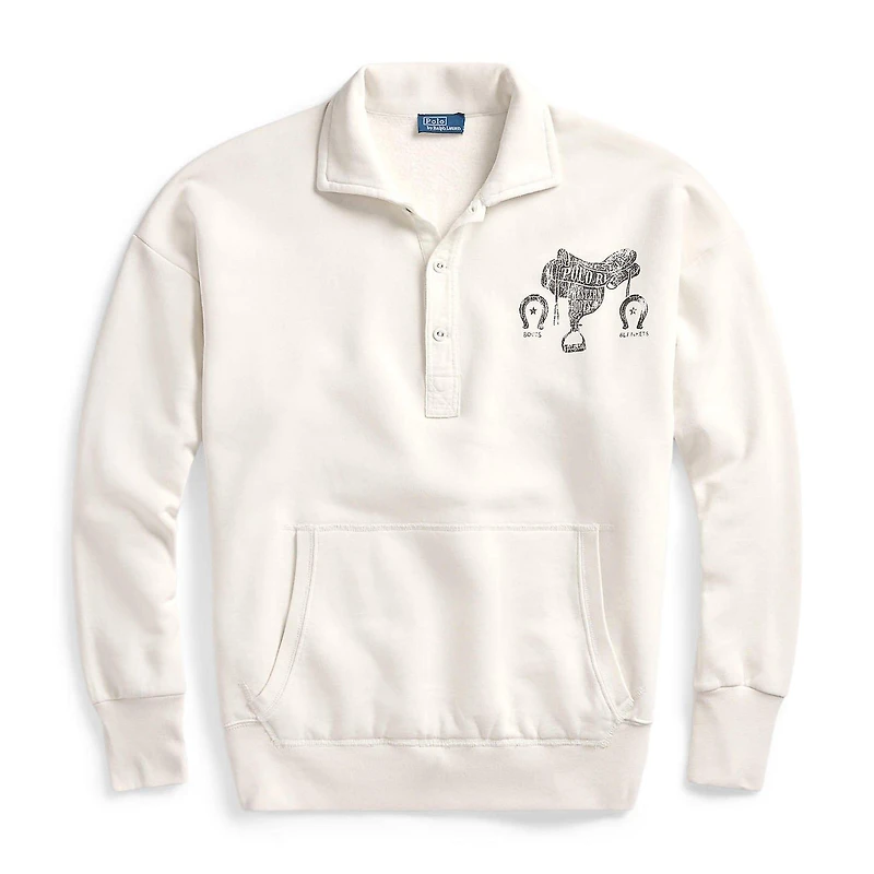 Women's Graphic Fleece Quarter-Placket Pullover Sweatshirt