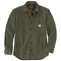 Men's Rugged Flex Relaxed Fit Canvas Fleece-Lined Shirt Jacket