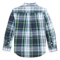 Boys' [2-7] Plaid Brushed Cotton Oxford Shirt