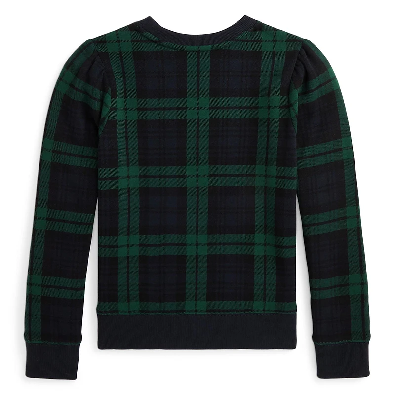 Junior Girls' [7-16] Plaid Polo Bear Fleece Sweatshirt