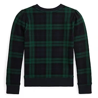 Junior Girls' [7-16] Plaid Polo Bear Fleece Sweatshirt