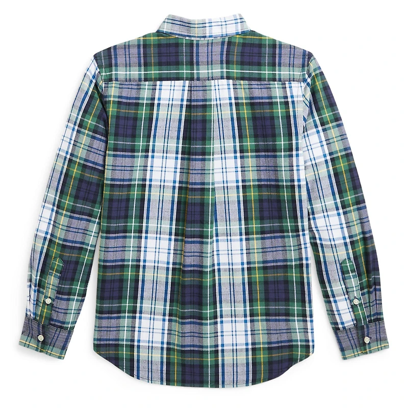 Junior Boys' [8-20] Plaid Brushed Cotton Oxford Shirt