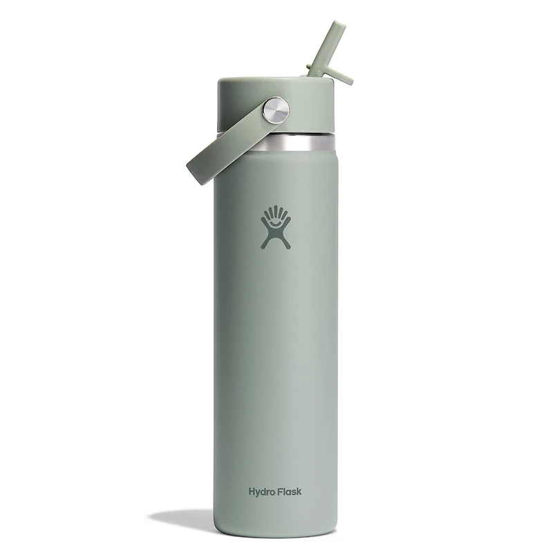 Wide Mouth Insulated Bottle with Flex Straw Cap (24 oz