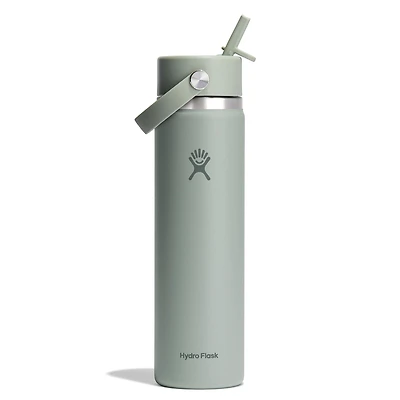 Wide Mouth Insulated Bottle with Flex Straw Cap (24 oz)
