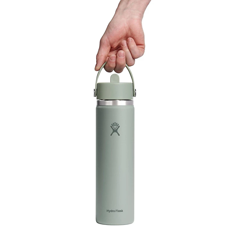 Wide Mouth Insulated Bottle with Flex Straw Cap (24 oz