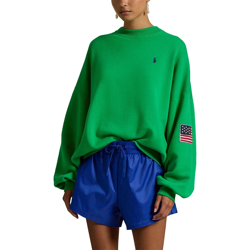 Women's Oversized Logo Fleece Crew Sweatshirt