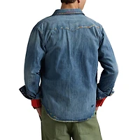 Men's Embroidered Denim Western Shirt