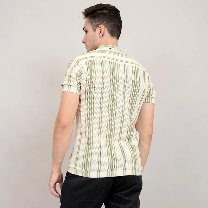 Men's Fancy Stitch Short Sleeve Knit Shirt