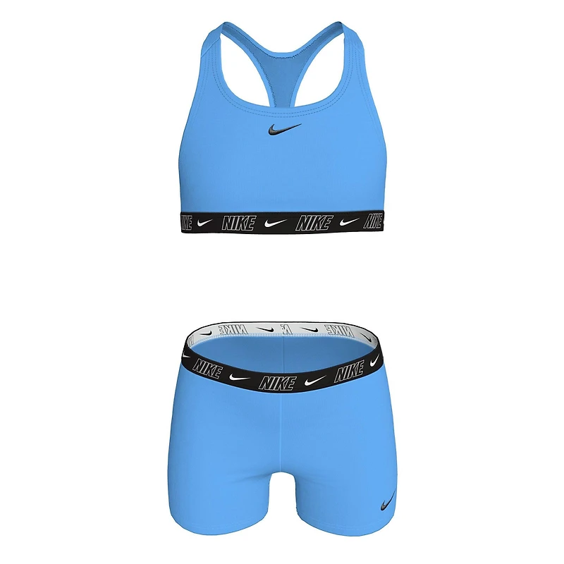 Junior Girls' [7-16] Logo Tape Bikini Top + Swim Short Two-Piece Set