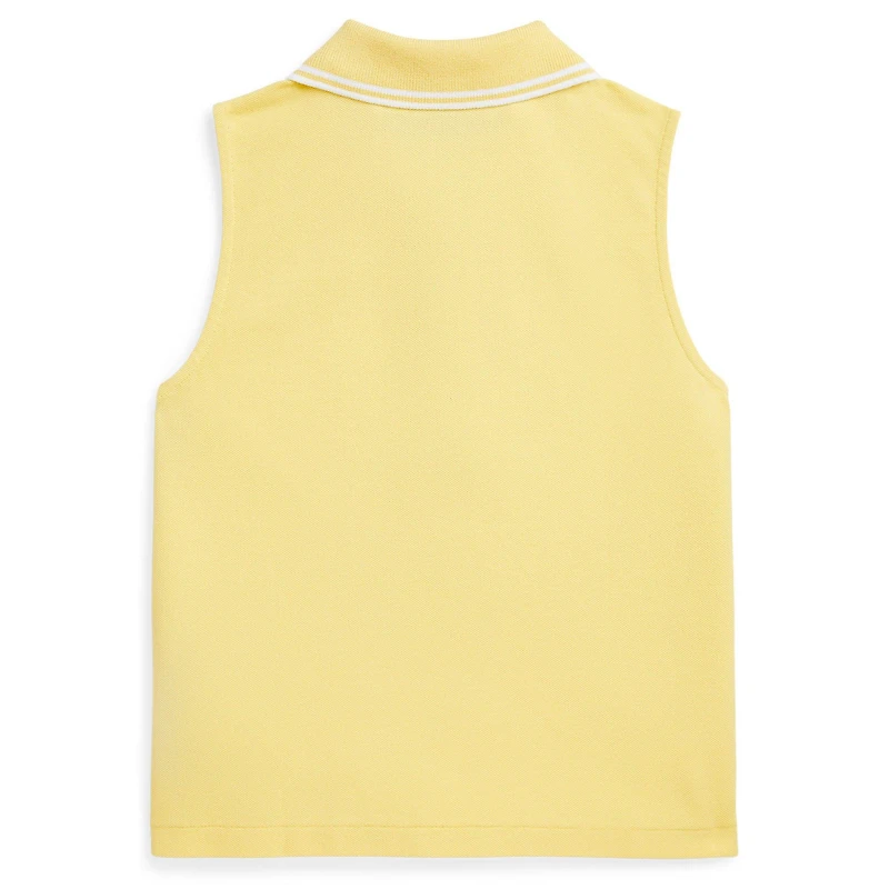 Junior Girls' [7-16] Sleeveless Stretch Mesh Half-Zip Boxy Polo