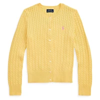 Junior Girls' [7-16] Mini-Cable Cotton Cardigan