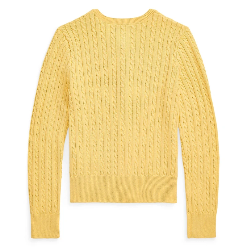 Junior Girls' [7-16] Mini-Cable Cotton Cardigan