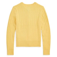 Junior Girls' [7-16] Mini-Cable Cotton Cardigan