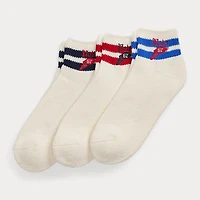 Men's Striped Cuff Quarter Crew Sock (3 Pack)