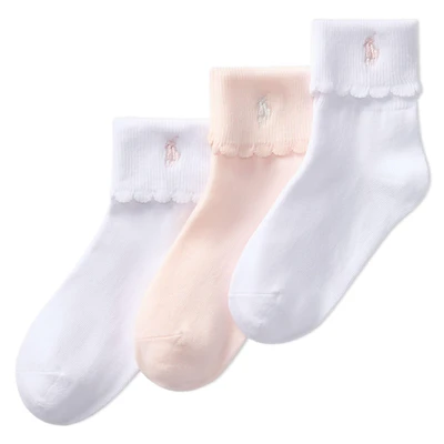 Junior Girls' [7-16] Scalloped Cuffed Sock (3 Pack)