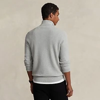 Men's Mesh-Knit Cotton Quarter-Zip Sweater